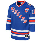 Mark Messier New York Rangers  Preschool Captain Patch 1993-94 Blue Line 2.0 Player Jersey - Powder Blue