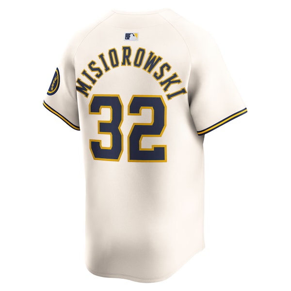 Jacob Misiorowski Milwaukee Brewers Nike Home Limited Jersey - Cream