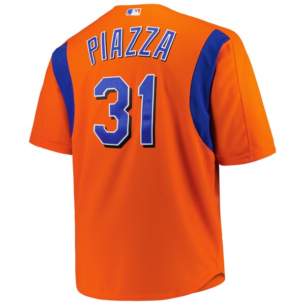 Mike Piazza New York Mets  Big & Tall Cooperstown Collection Mesh Batting Practice Jersey - Orange/Royal