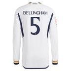 Jude Bellingham Los Merengues adidas Home 2023/24 Authentic Long Sleeve Jersey - White