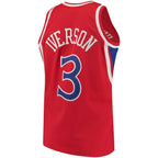 Allen Iverson Philadelphia 76ers 1996/97 Hardwood Classics Swingman Jersey - Red/White