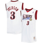 Allen Iverson Philadelphia 76ers Big & Tall Hardwood Classics 1996/97 Swingman Jersey - White/Black/Red/Royal