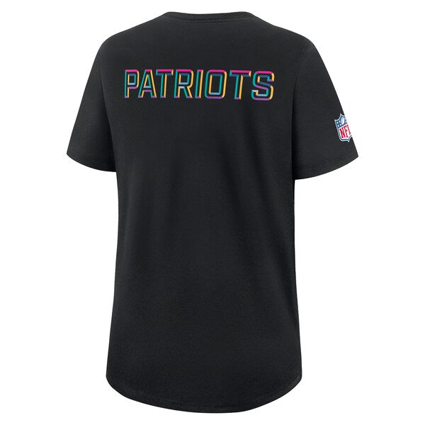 New England Patriots Nike Women's 2025 NFL Crucial Catch Tri-Blend Dri-FIT T-Shirt - Black
