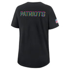 New England Patriots Nike Women's 2025 NFL Crucial Catch Tri-Blend Dri-FIT T-Shirt - Black