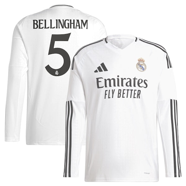 Jude Bellingham Los Merengues adidas 2024/25 Home Replica Long Sleeve Player Jersey - White