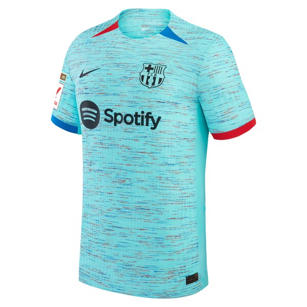 Gavi Barcelona Nike 2023/24 Third Authentic Jersey - Aqua/Royal/White