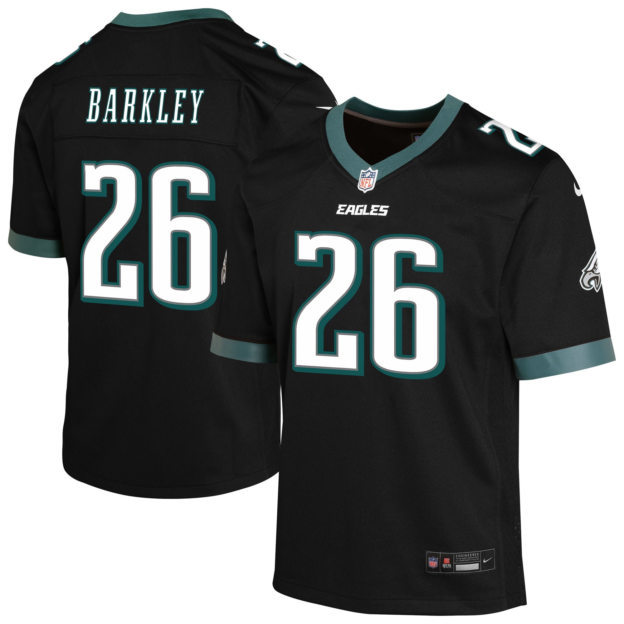 Saquon Barkley Philadelphia Eagles Nike Youth Game Jersey - White/Green/Black/Kelly Green