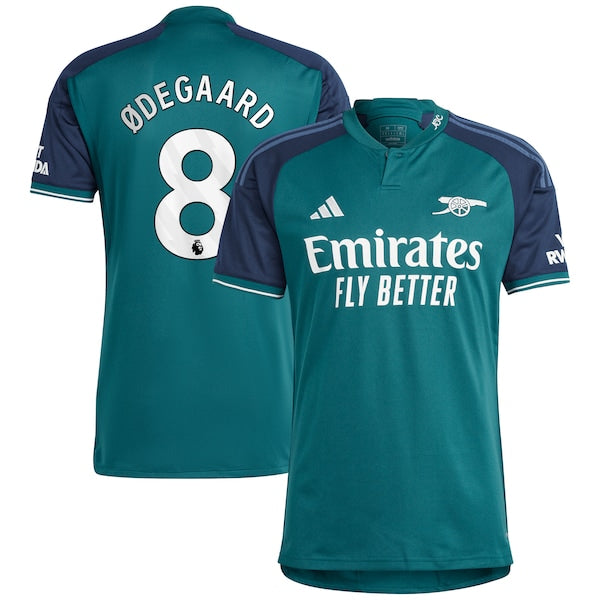 Martin Odegaard Arsenal adidas 2023/24 Third Replica Player Jersey - Green/Yellow