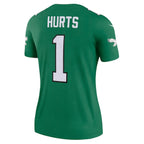 Jalen Hurts Philadelphia Eagles Nike Women's Alternate Legend Player Jersey - Kelly Green