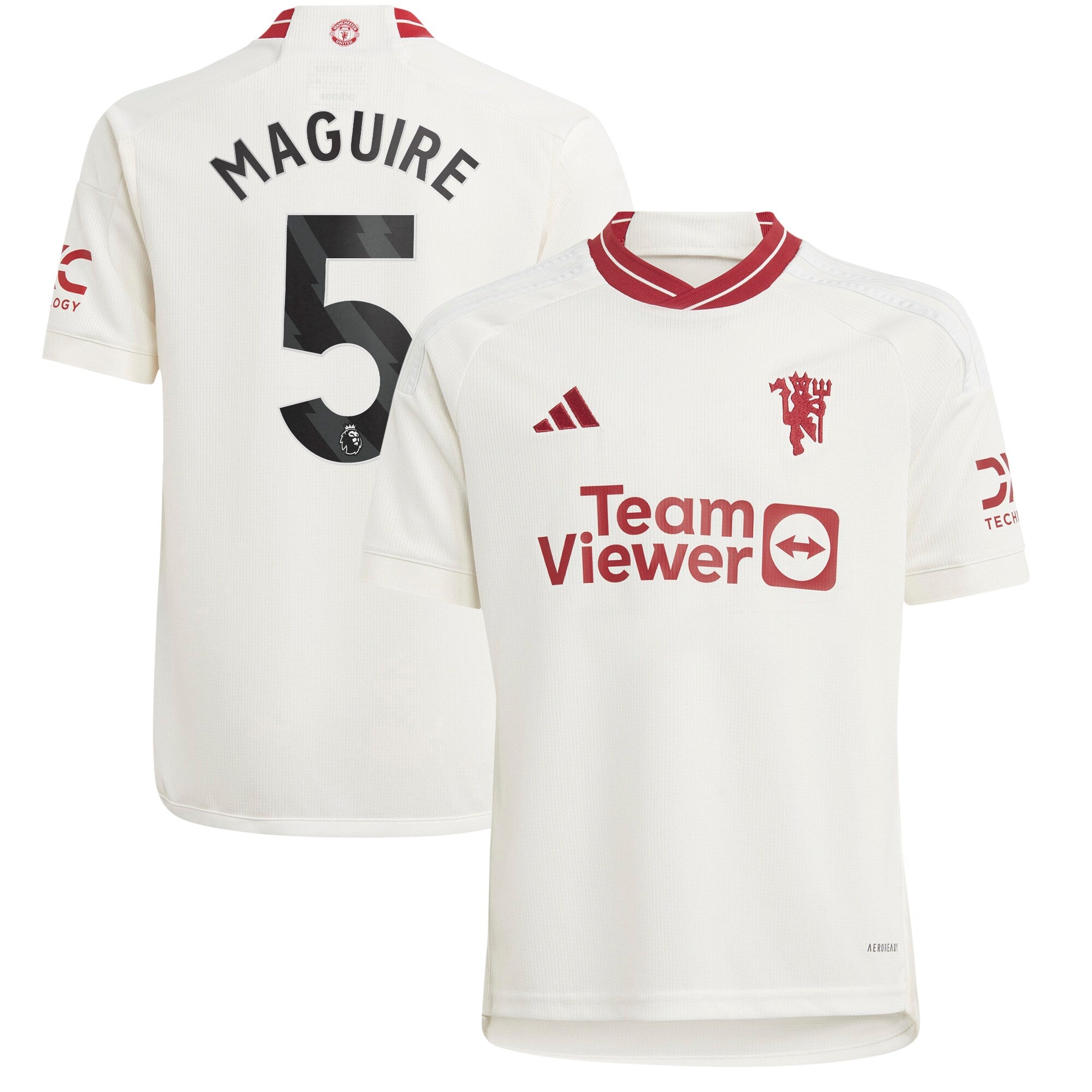 Harry Maguire Manchester United adidas Youth 2023/24 Away Replica Player Jersey - Green/White