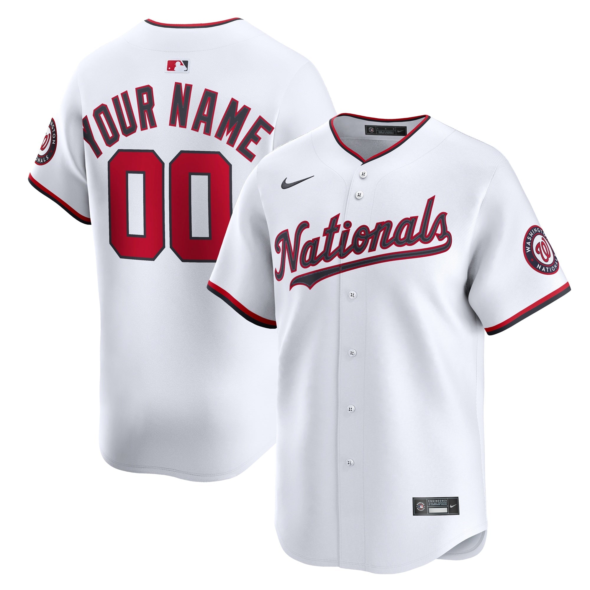 Washington Nationals Nike Alternate Limited Custom Jersey - Navy/White