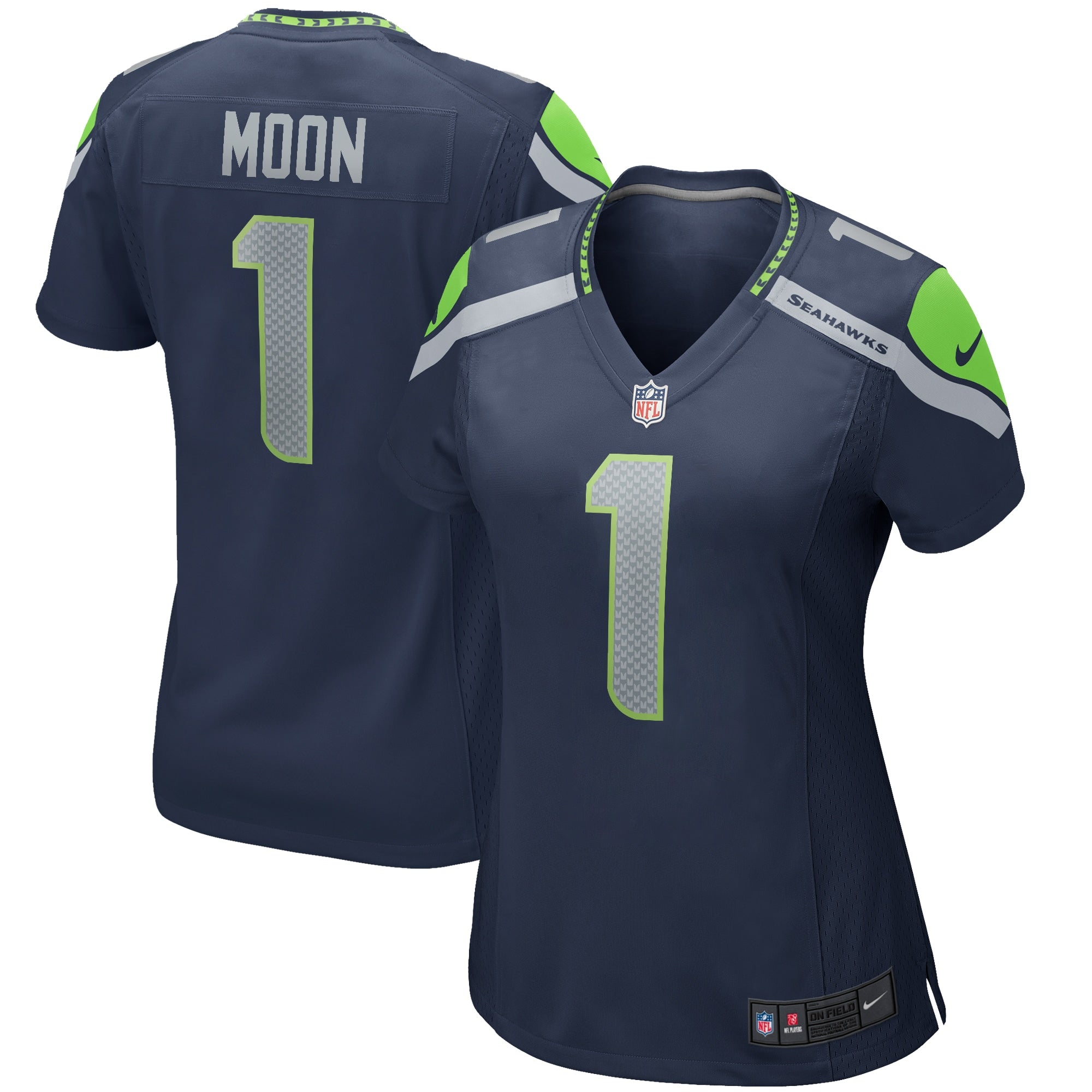 Warren Moon Seattle Seahawks Nike Women's Throwback Retired Player Game Jersey - Royal/Navy