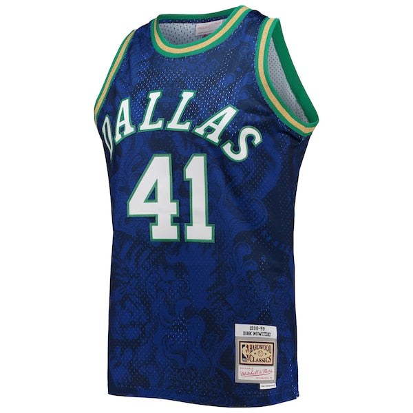 Dirk Nowitzki Dallas Mavericks Hardwood Classics 1998/99 Lunar New Year Swingman Jersey - Blue