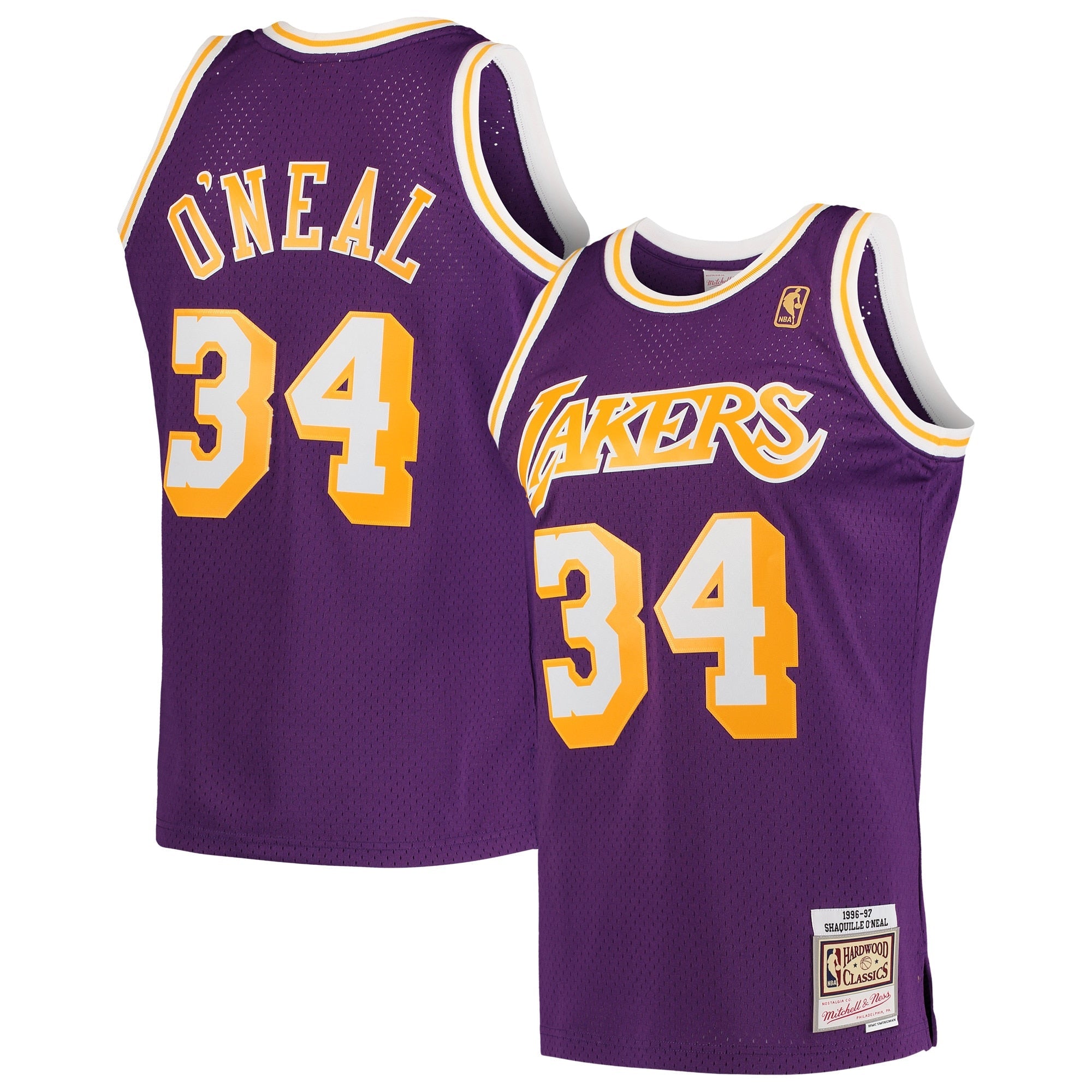 Shaquille O'Neal Los Angeles Lakers  Hardwood Classics Swingman Jersey - Royal/Purple/Gold
