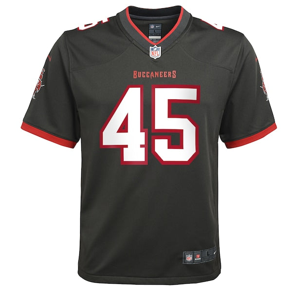Devin White Tampa Bay Buccaneers Nike Youth Game Jersey - Pewter/Orange/Red