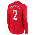 Victor Lindelof Manchester United adidas 2022/23 Home Replica Long Sleeve Jersey - Red