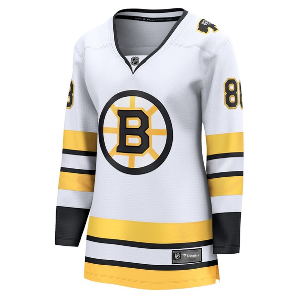 David Pastrnak Boston Bruins  Women's Away Breakaway Player Jersey - White/Black