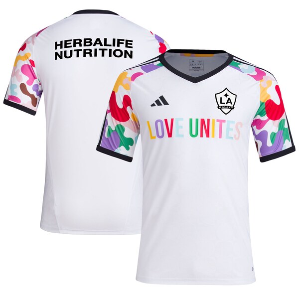 LA Galaxy adidas 2024 Pride Pre-Match Top - White