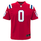 Christian Gonzalez New England Patriots Nike Youth Alternate Game Jersey - Red/Navy