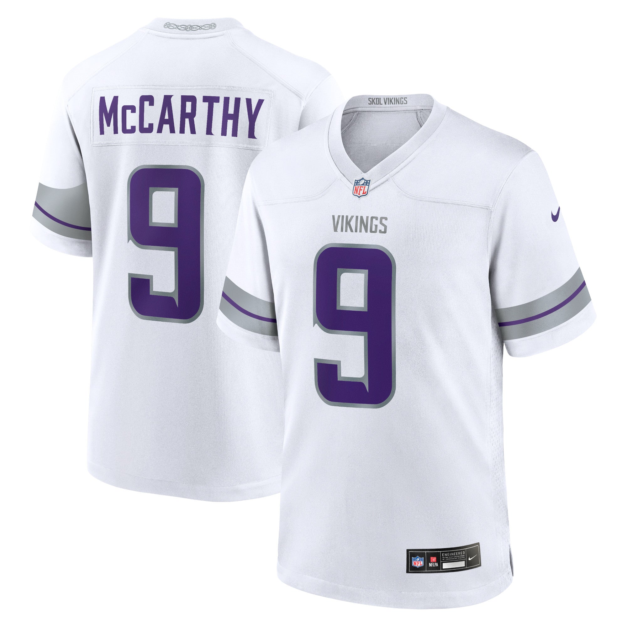 J.J. McCarthy Minnesota Vikings Nike Youth Team Player Game Jersey - Purple/White