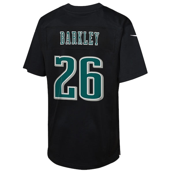 Saquon Barkley Philadelphia Eagles Nike Preschool Super Bowl LIX Patch Fashion Game Player Jersey - Carbon Black