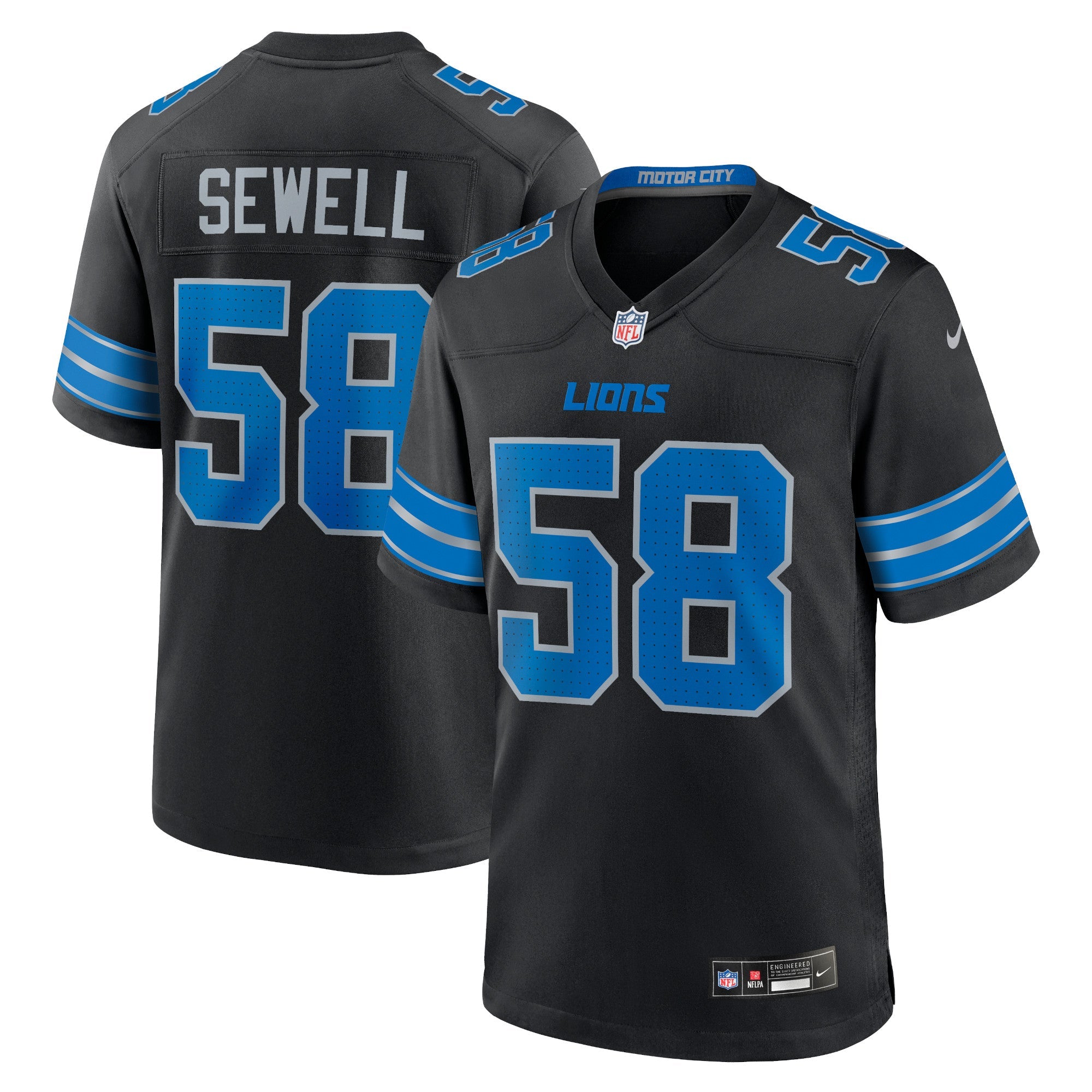 Penei Sewell Detroit Lions Nike Game Jersey - Blue/Black