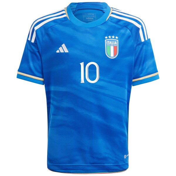 Lorenzo Insigne Italy National Team adidas Youth 2023 Home Replica Jersey - Blue