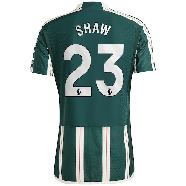 Luke Shaw Manchester United adidas 2023/24 Away Authentic Player Jersey - Green/Red