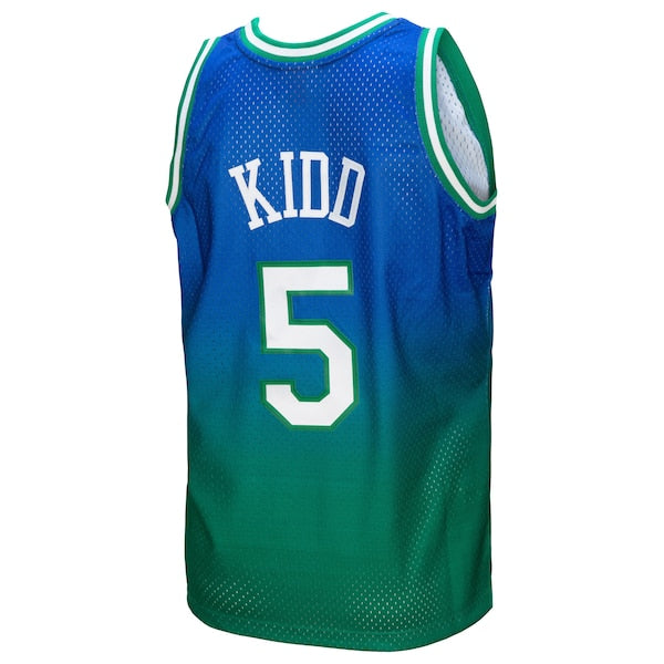 Jason Kidd Dallas Mavericks 1994/95 Hardwood Classics Fadeaway Swingman Player Jersey - Green/Navy