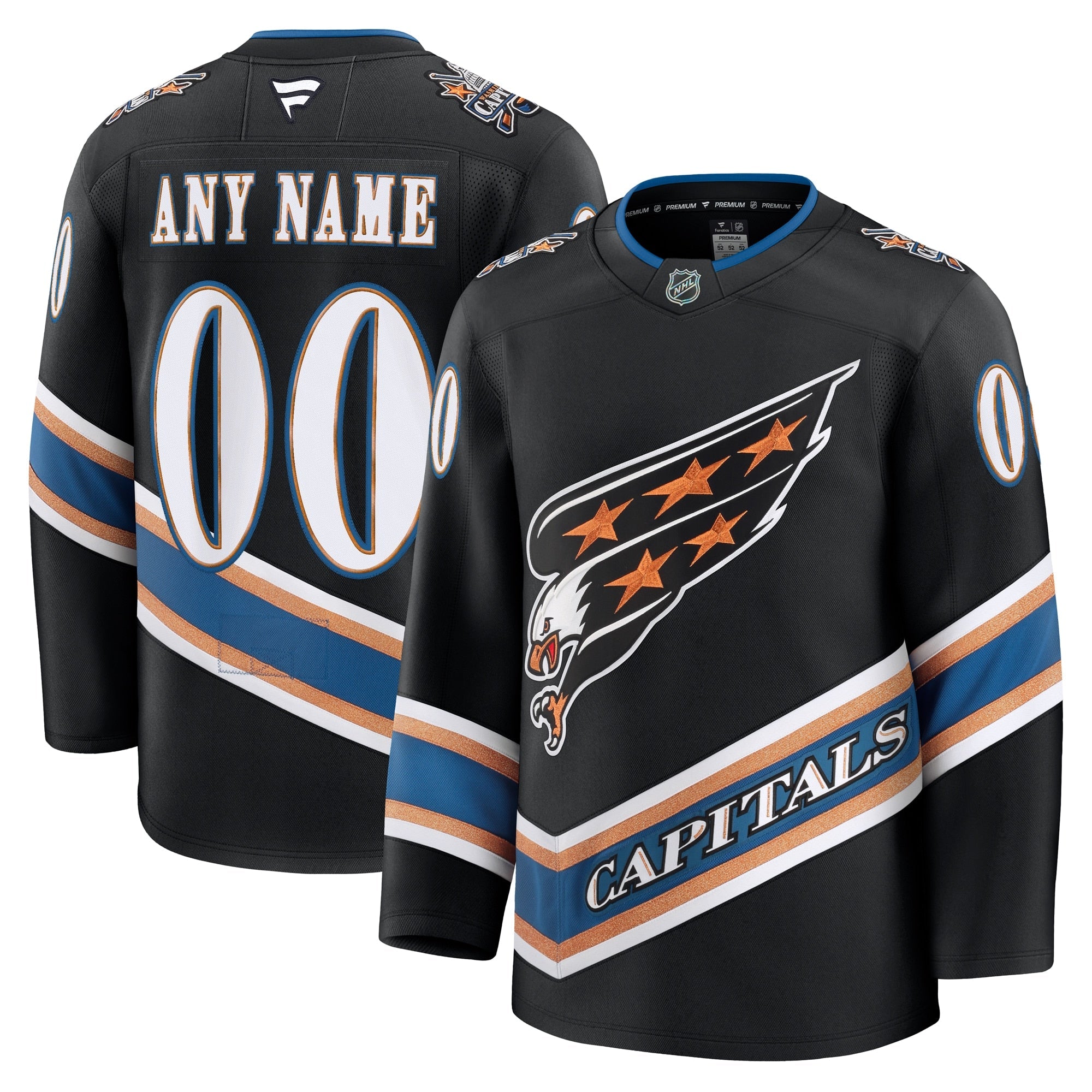 Washington Capitals  Away Premium Custom Jersey - White/Red/Black