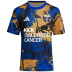 Portland Timbers adidas Youth 2024 MLS Works Kick Childhood Cancer x Marvel Pre-Match Top - Royal