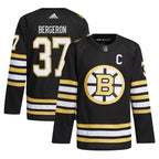Patrice Bergeron Boston Bruins adidas Home Primegreen Authentic Player Jersey - Black/White