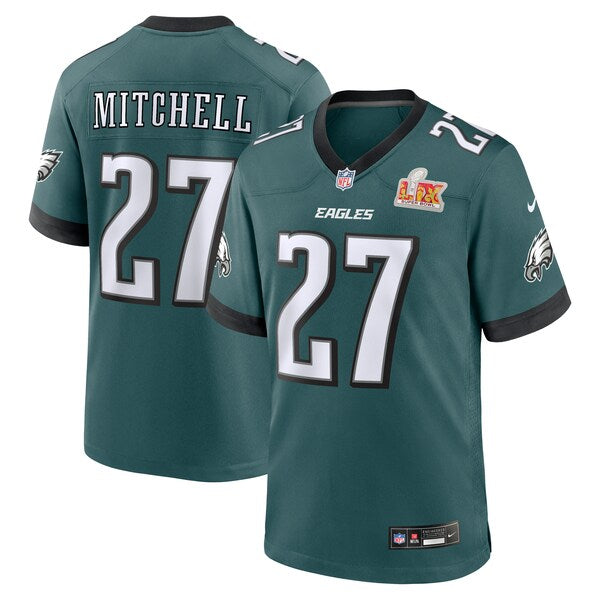 Quinyon Mitchell Philadelphia Eagles Nike Super Bowl LIX Game Player Jersey - Midnight Green
