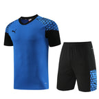 Puma Short Sleeve Training Jersey Set-PD02- Dark Blue/Black
