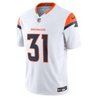 Justin Simmons Denver Broncos Nike Vapor F.U.S.E. Limited Jersey - White/Navy/Orange