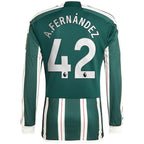 Alvaro Fernández Manchester United adidas 2023/24 Away Replica Long Sleeve Player Jersey – Green