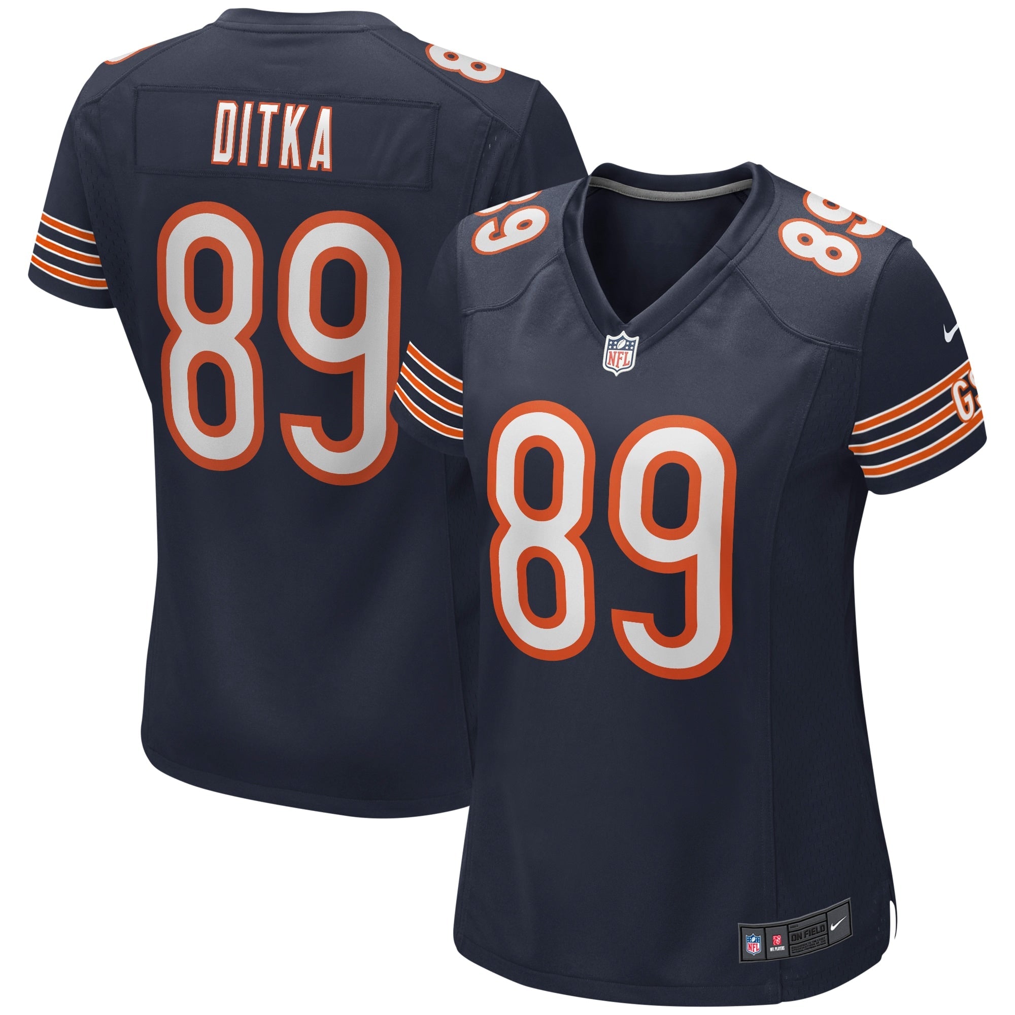 Mike Ditka Chicago Bears Nike Women's Retired Player Jersey - Orange/Navy