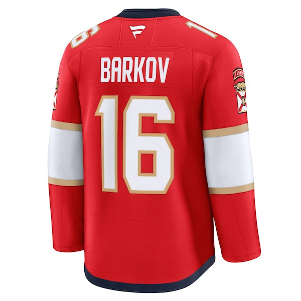 Aleksander Barkov Florida Panthers  Home 2025 Stanley Cup Champions Premium Patched Jersey - Red