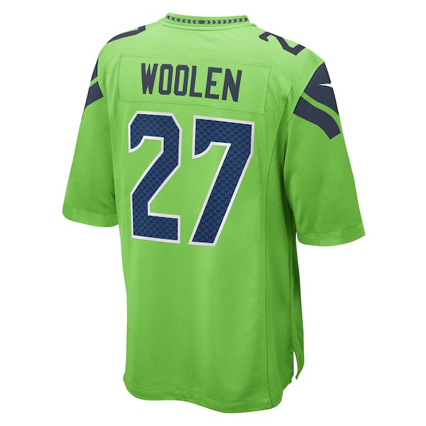 Tariq Woolen Seattle Seahawks Nike  Game Jersey - Neon Green/Navy
