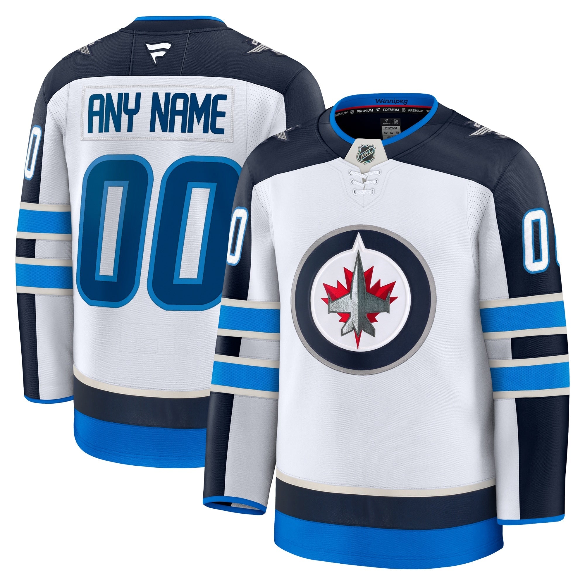 Winnipeg Jets  Home Premium Custom Jersey - Navy/White