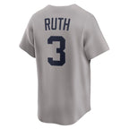Babe Ruth New York Yankees Nike Throwback Cooperstown Collection Limited Jersey - Gray