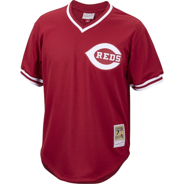 Pete Rose Cincinnati Reds Cooperstown Collection Mesh Batting Practice Jersey - Red
