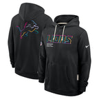 Detroit Lions Nike Tall 2025 NFL Crucial Catch Sideline Standard Issue Dri-FIT Hoodie - Black