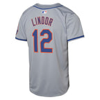 Francisco Lindor New York Mets Nike Youth Road Limited Player Jersey - Gray