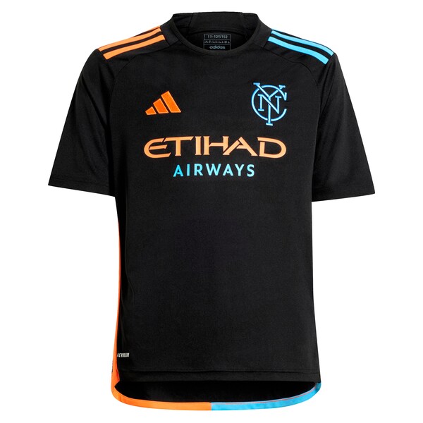 New York City FC adidas Youth 2024 24/7 Kit Replica Custom Jersey – Black