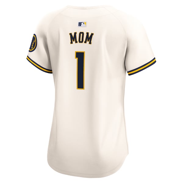 Milwaukee Brewers Nike Women's #1 Mom Home Limited Jersey - Cream