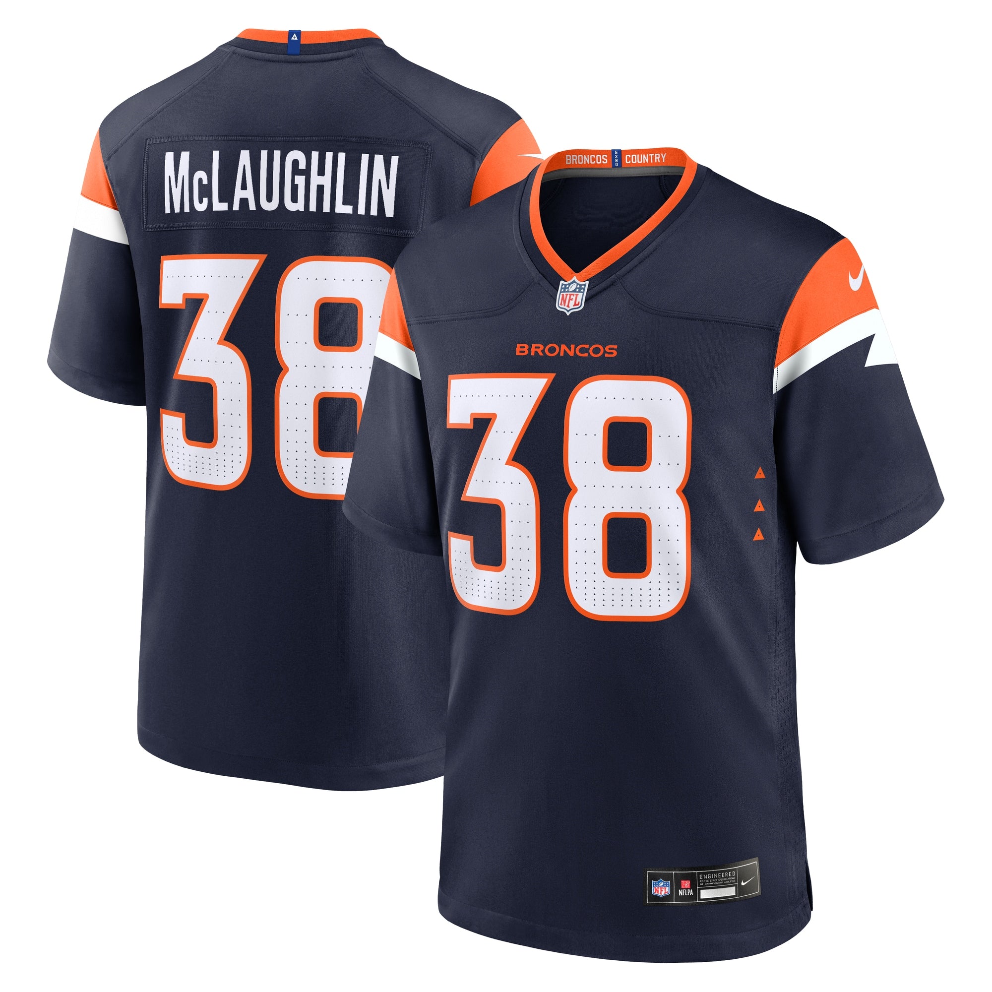 Jaleel McLaughlin Denver Broncos Nike Team Game Jersey -  Orange/Navy/White