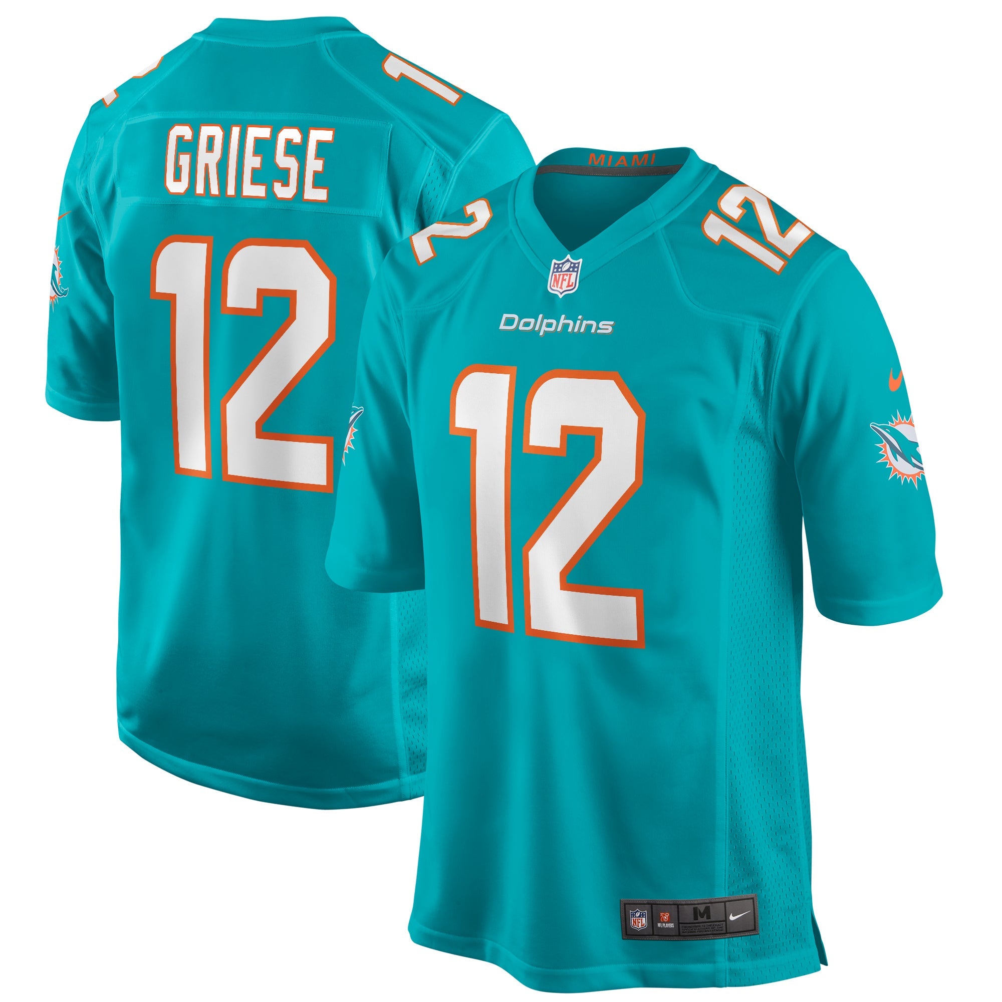 Bob Griese Miami Dolphins Nike Retired Player Jersey - White/Aqua