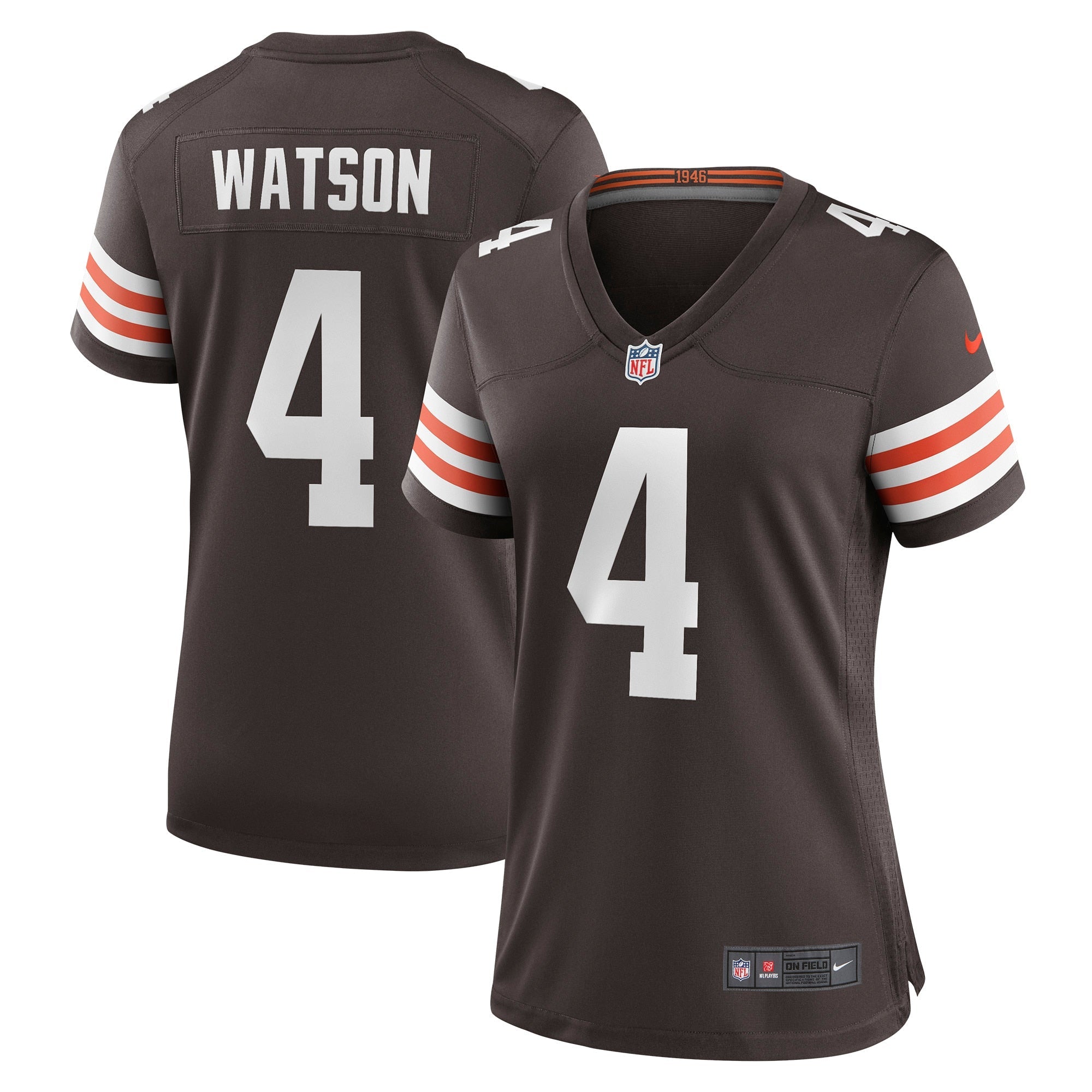 Deshaun Watson Cleveland Browns Nike Women's Player Jersey - White/Brown