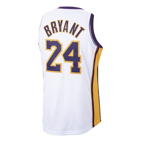 Men's Los Angeles Lakers Kobe Bryant White 2009-10 Hardwood Classics Authentic Jersey